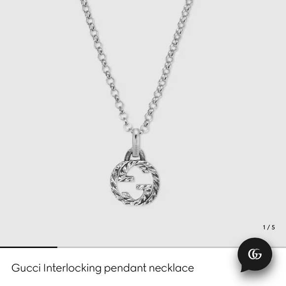 Gucci Silver Interlocking G Pendant Necklace - Picture 1 of 5